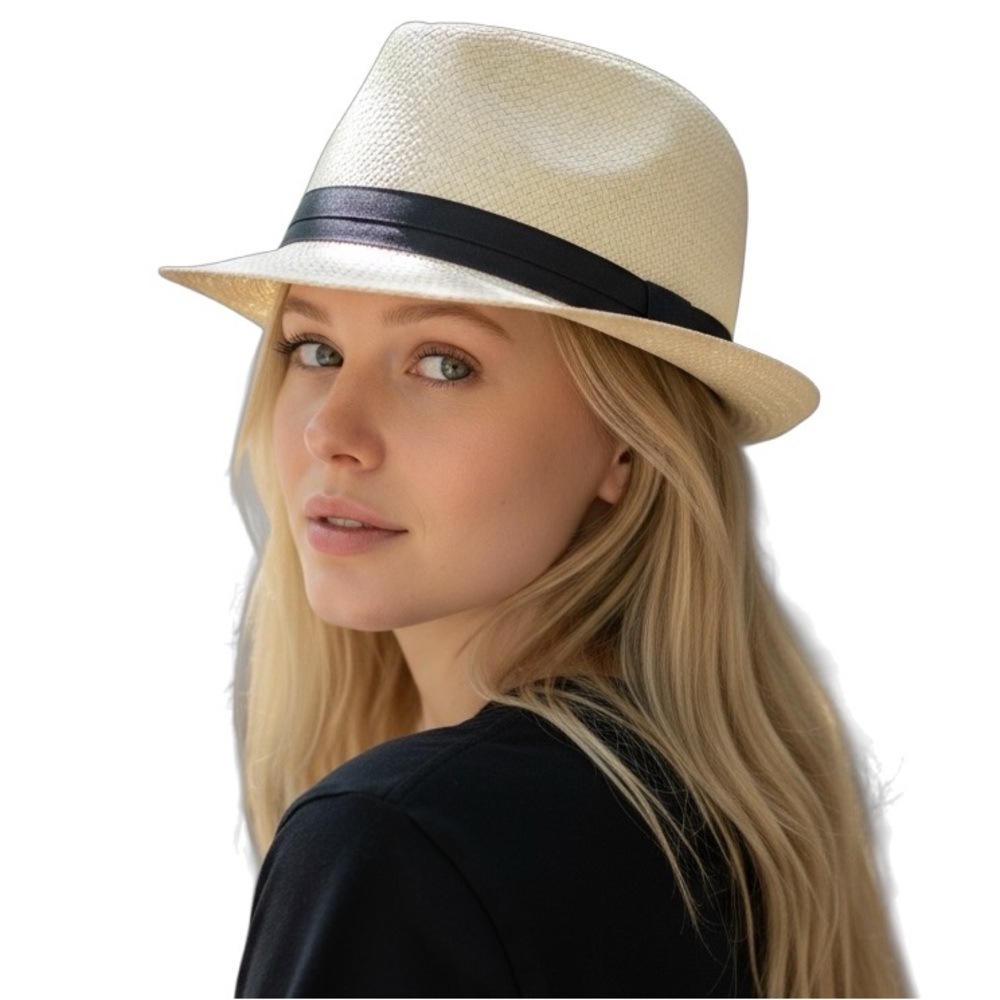 NEW Unisex Levi’s Cream Fedora Hat Black Band S/M Resort Holiday Festive Travel